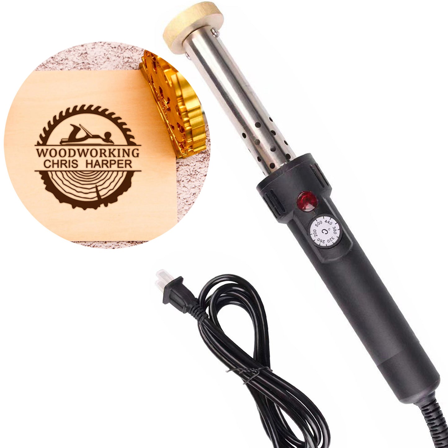300W Digital Heat Controller Electric Branding Iron For Wood, Leather, Burger, Food, Steak,Meat,Coconut, Handcrafted Design for Weddings