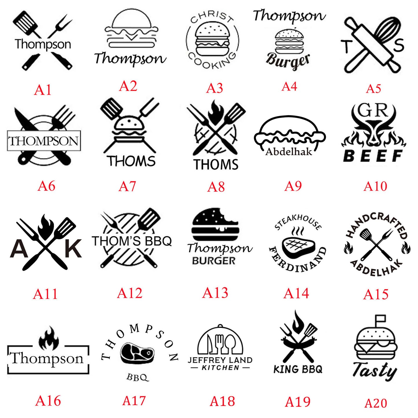 200W Custom Electric Branding Iron for Food, Temperature Controlled Burger Burning Stamp, Letter Branding Iron Personalized Stamp for Food Leather